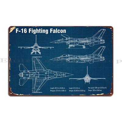 F16 Kampfflugzeug Metallplakette Poster Dekoration Clubwand Höhle Angepasstes Club Blechschild Poster