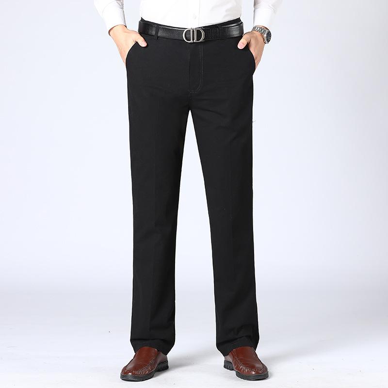 Pantaloni da completo casual sottili da uomo in cotone Pantaloni larghi elasticizzati alla moda classica da lavoro Abbigliamento di marca maschile