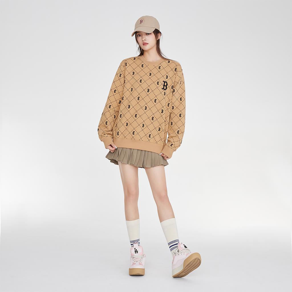 New MLB Sweatshirt Unisex Light Camel 3AMTM0134-43CAL