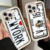 Phone Case for iPhone 17 Air 16E 15 16 Pro Max Retro Vintage License Plate Cover 14 Plus 13 12 Mini Soft Shell Silicone Fundas