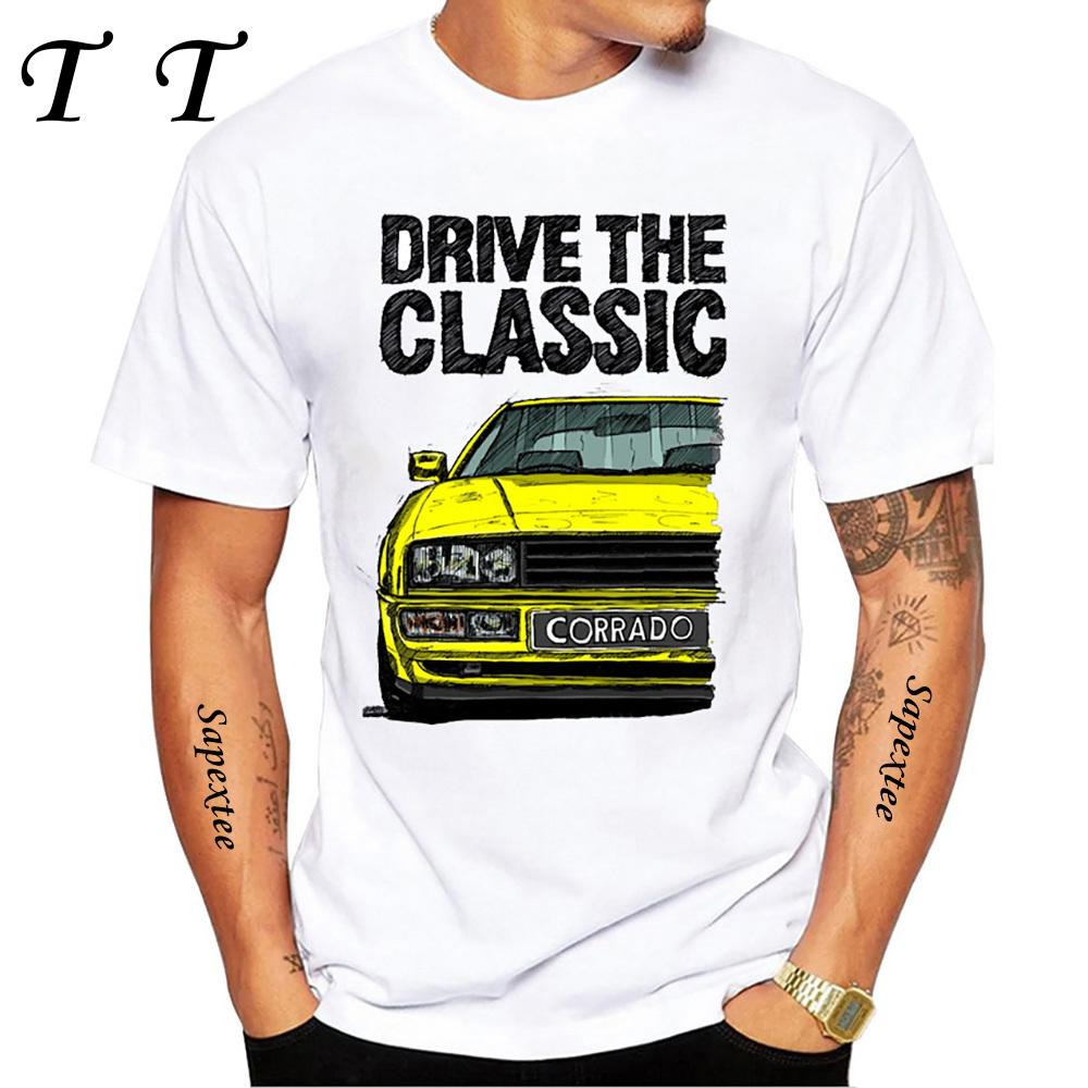 90s Drive The Classic Corrado Tshirt Summer Men Short Sleeve Hip Hop Boy Casual White Tops Legend Car Funny Design Cool Tees