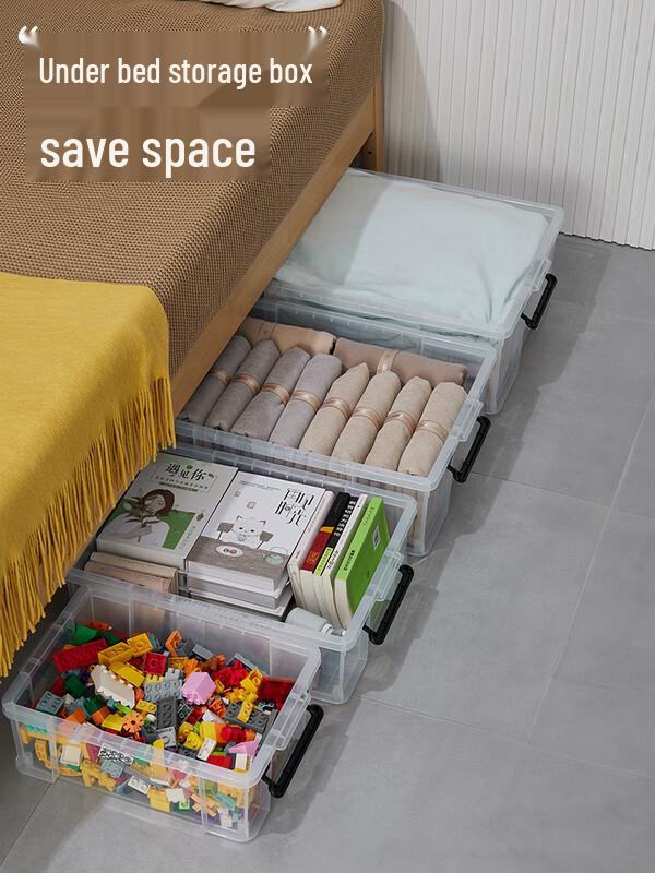 Thickened Transparent Flat Under-Bed Storage Box