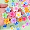 10Pcs 24mm Sweet Resin Colorful Flower  Charms Pendant Cute Petal Earring Necklace Diy Making Jewelry Accessories