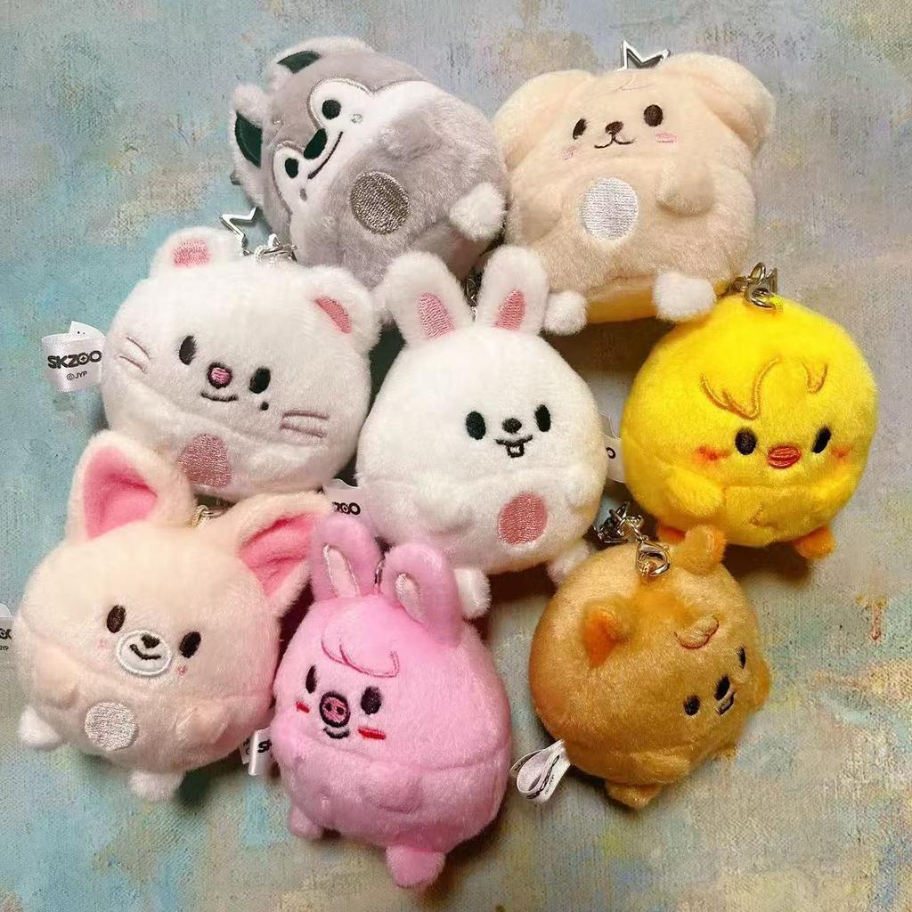 8pcs Straykids Plush Egg Keychain Rabbit Fur Mini Plush toy Han Pendant Keychain Fans Gift Animals Stuffed Plushie Doll
