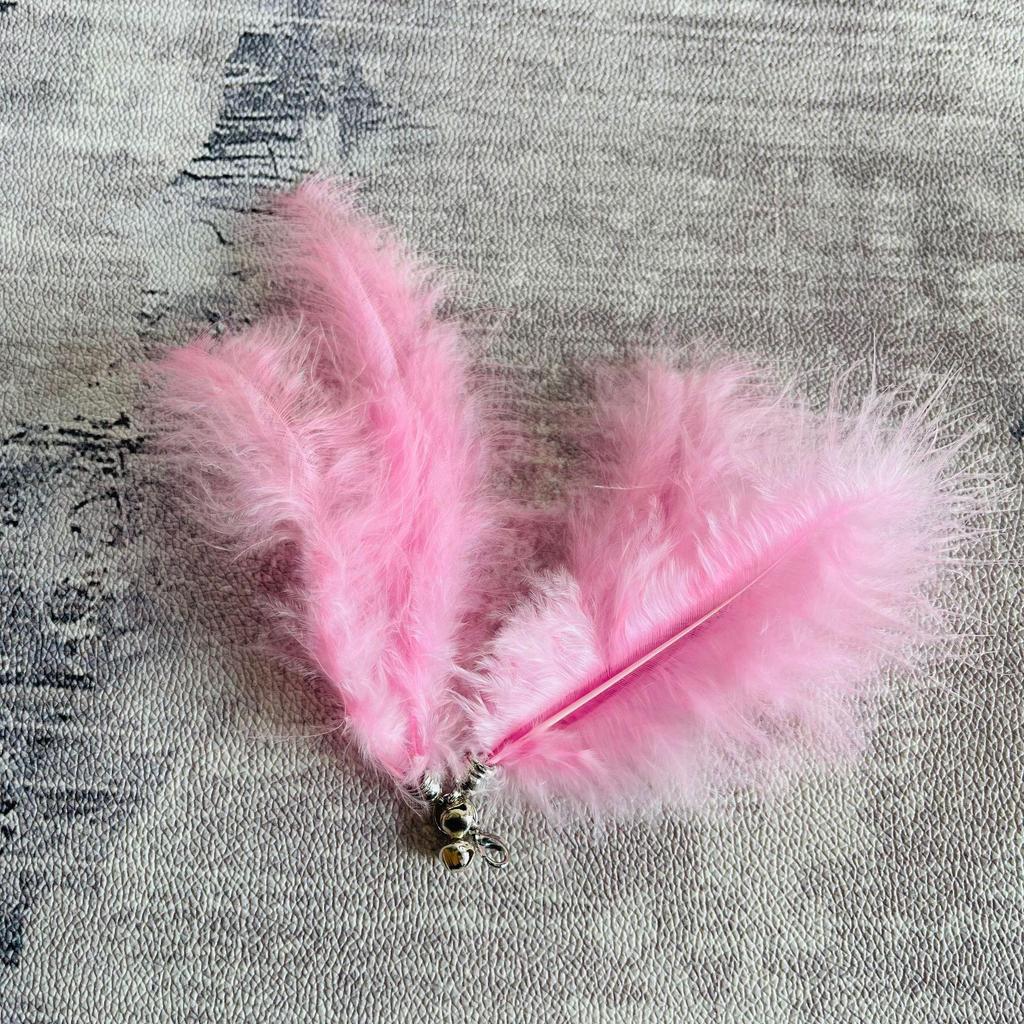 Cat Teaser Stick with Bells & Feather Replacement Heads
