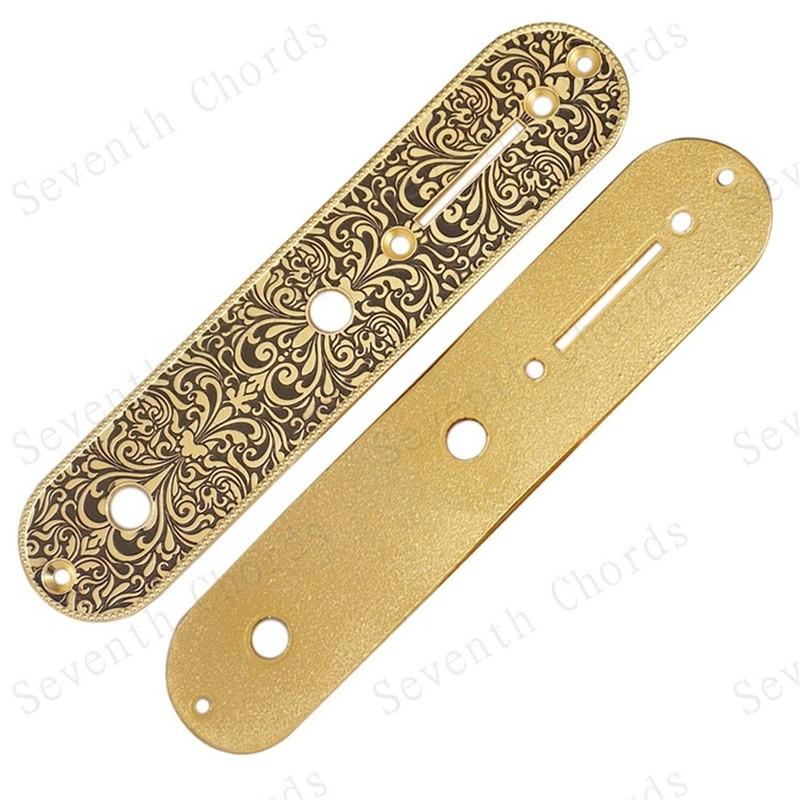 1* Guitar Control Plate For Tele Guitar Replacement Zinc Alloy Bridge Switch Vintage Carving Design High Quality