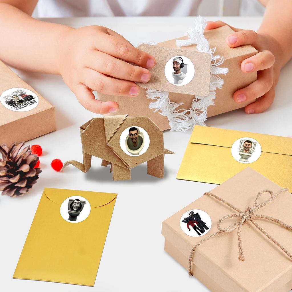 500 Sheets/Roll Kids' DIY Round Reward Stickers for Toilet Man Tape Sealing