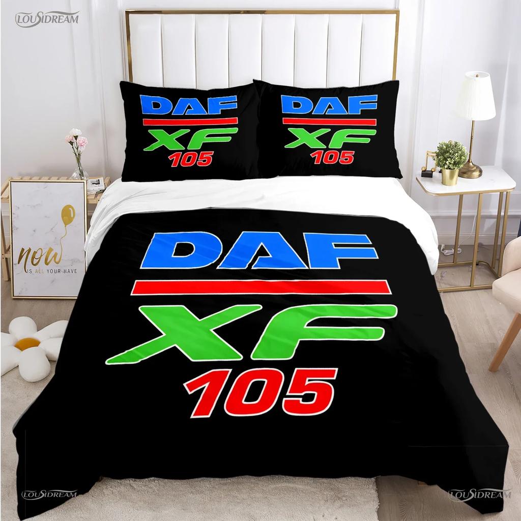 DAF Truck Logo Duvet Cover Cartoon Comfortable Duvet Quilt Cover Pillowcase Bedding Set Children Bedroom Decoration Home Textile