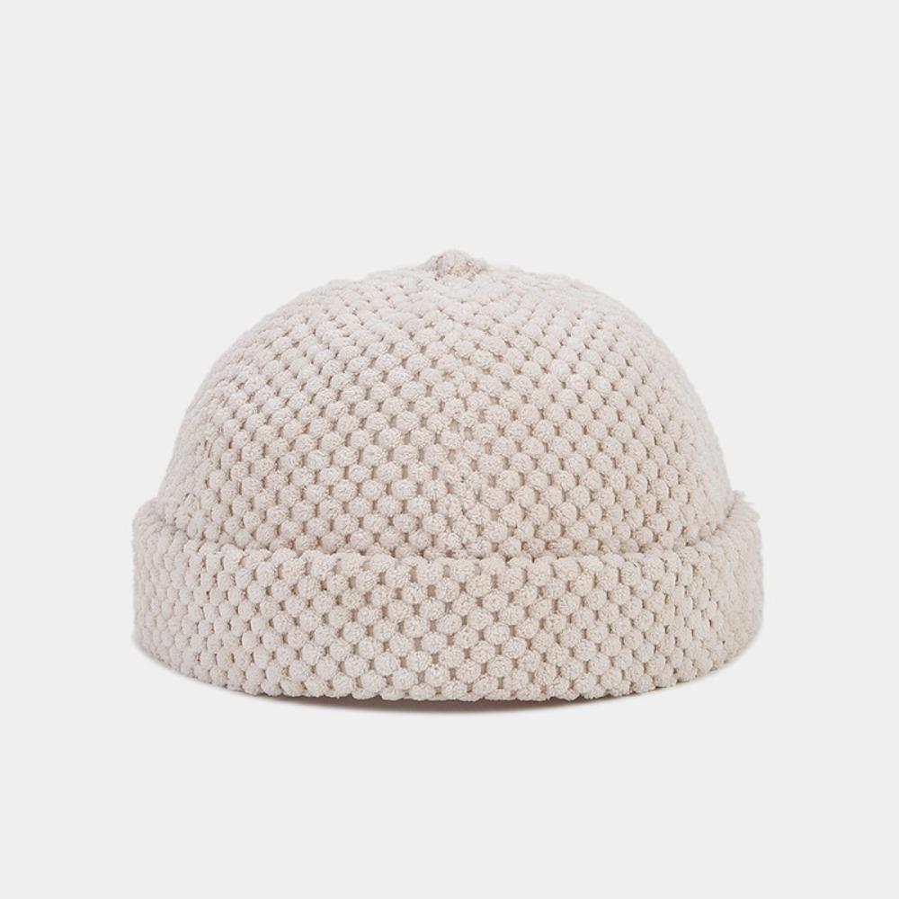 Thick Brimless Hats Solid Color Pumpkin Hat Fashion Skull Beanie Cap Women