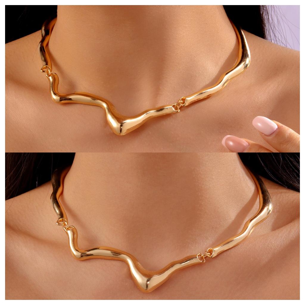 Punk Metal Anhänger Halskette für Damen Herren Unregelmäßige Geometrische Lange Pulloverkette Minimalistischer Schmuck Zubehör Geschenke