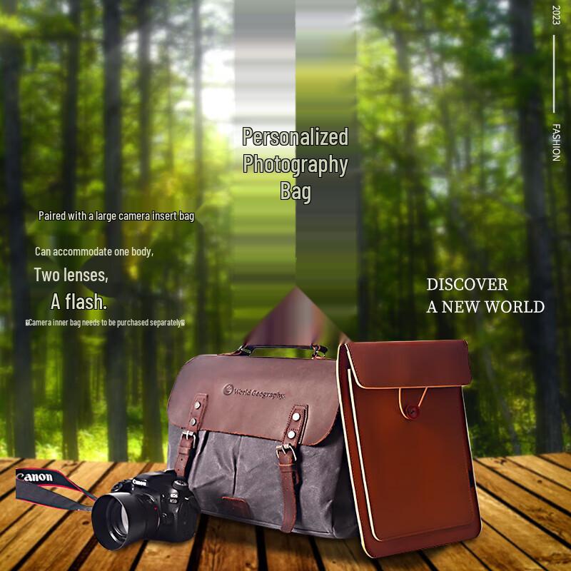 World Geography Vintage Genuine Leather Laptop Briefcase