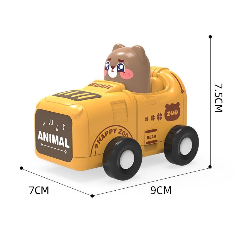 Plastic Pressing Animal Race Car Inertia Slider Toy For Kids Development And Play