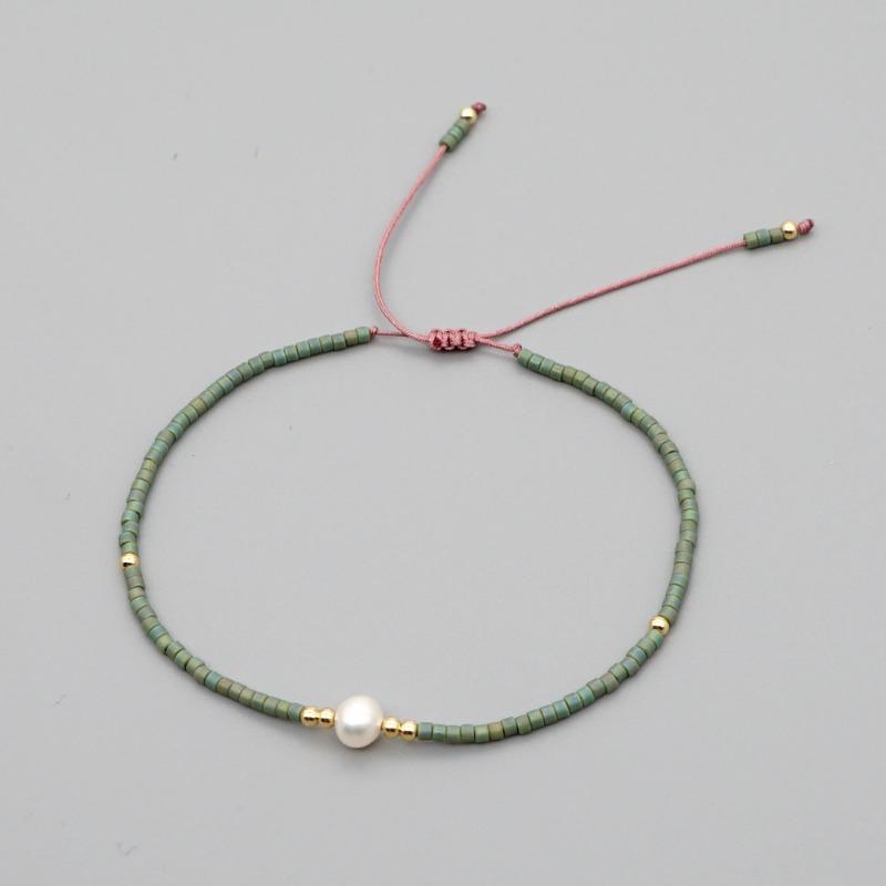 Fashion Minimalist Bohemian Vintage Bead Rainbow Handmade Woven Couple Bracelet