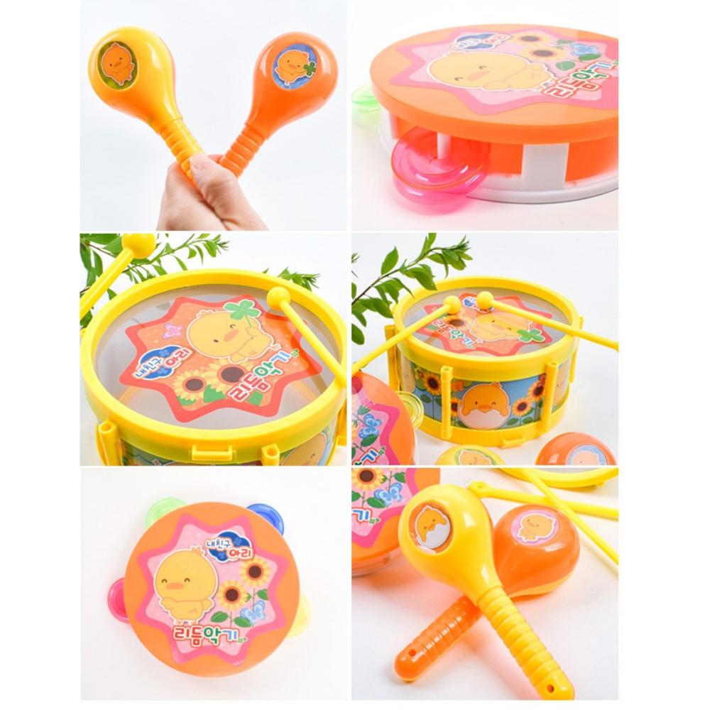 Children's Toy Rhythm Instrument(Drum, Tambourine, Maracas) Set