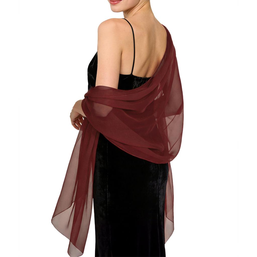 Damen-Abendschal Leichter durchsichtiger Wickelschal für formelle Party Hochzeit Abschlussball Accessoire Elegantes Design Weicher Stoff
