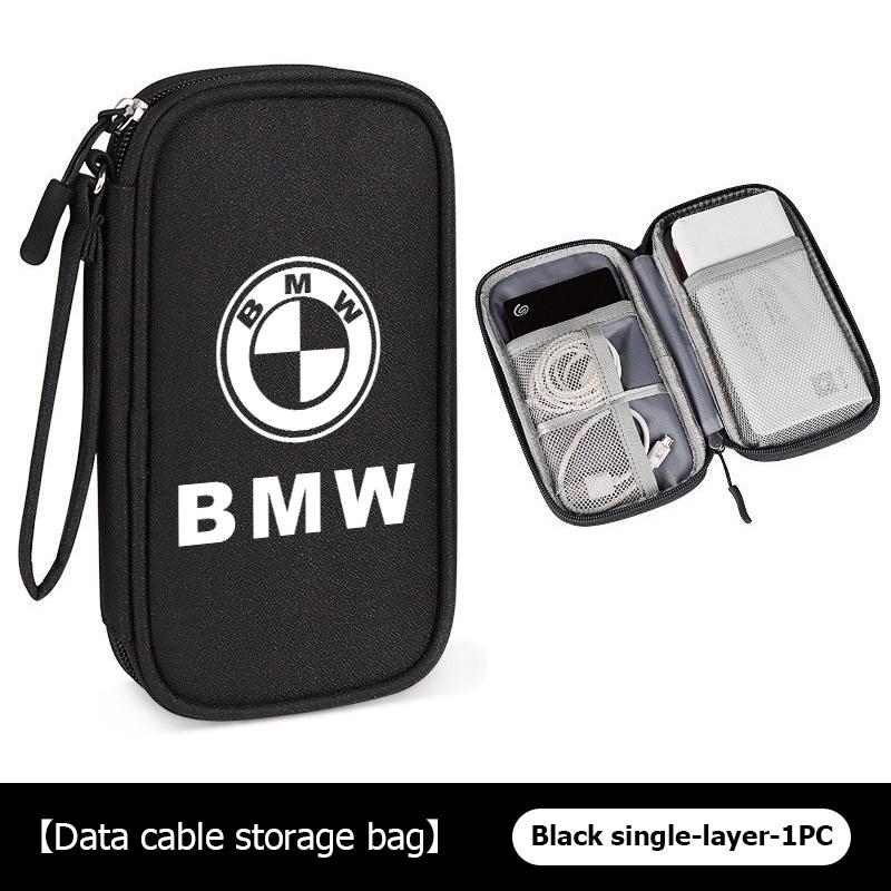 Digital Product Storage Bag Portable Headphone USB Cable Charger For BMW M Performance E36 E46 E60 E90 E91 E92 E93 F30 F20