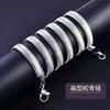 Hot Luxury Designer 925 Sterling Silver Men's 6MM Flat Snake Bone Chain Necklace for Women Wedding Party Fashion Jewelry Gifts