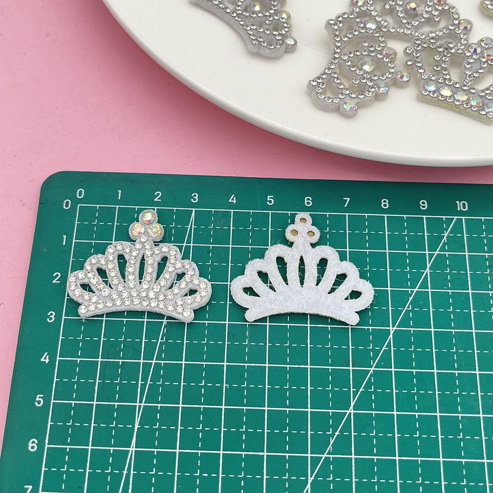 100Pcs Custom Crystal Princess Crown Sparkly Crystal Rhinestones Fashion Cloth Sticker Hair Accessories