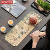 Zen Oude Schilderij Hitte-isolerende Theetafelmatten Waterdichte Onderzetter voor Dranken Eettafelkleed Placemat Theeceremonie Decoratie