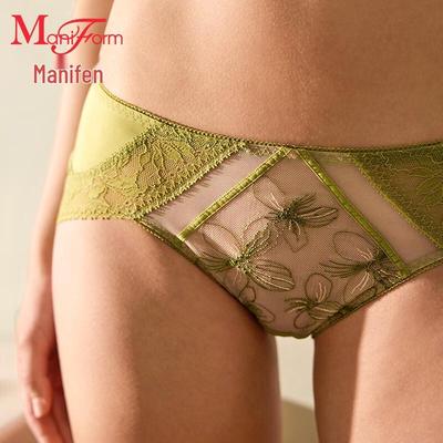 Maniform Women's Sexy Lace Mid-Low Waist Briefs