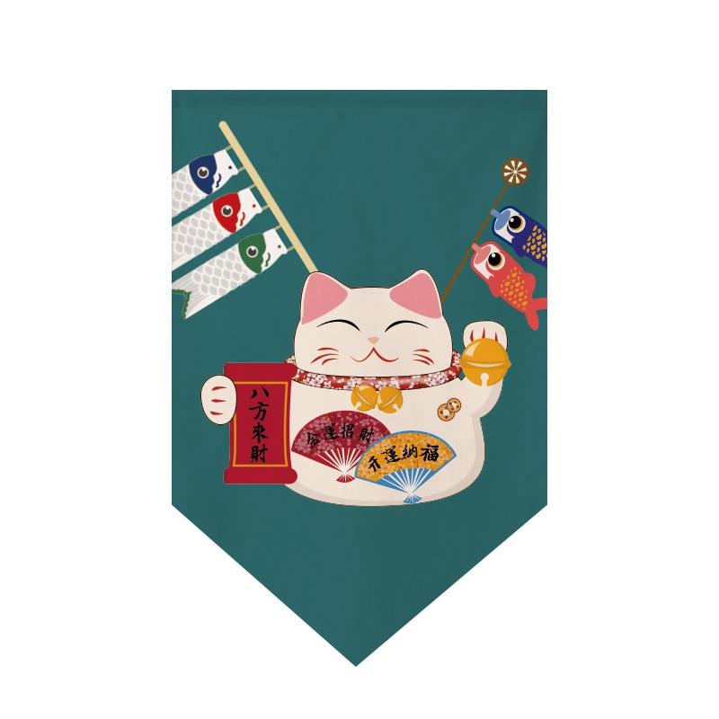 Japanese Curtain Sushi Restaurant Shop Hanging Short Curtain Doorway Triangle Flag Kitchen Noren Rideau Cortinas Home Decor