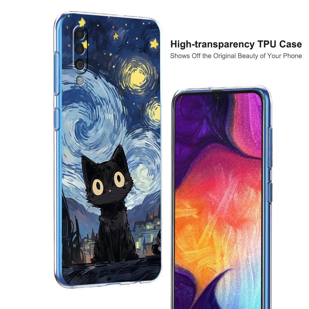 Cat-Printed Phone Case For Samsung A14 5G A12 A22 A32 A34 A42 A52 A54 A50 A70 A30 A40 A20E A10S A20S A02S A04S Silicone Cover