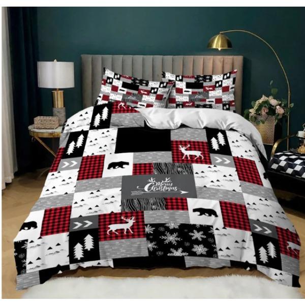 

3D Digital Printing Christmas Three-Piece Set, Holiday Decoration Bedding Set 100*135