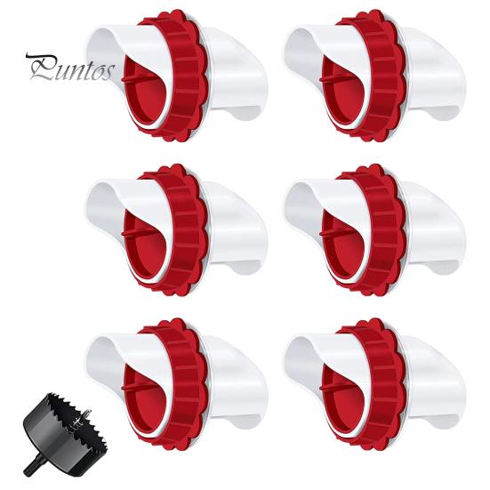 

4/6/8 шт. автоматическая кормушка для кур без отходов кормушка для птицы непромокаемая влагостойкая кормушка с открывателем монтажного отверстия 6pcs красный