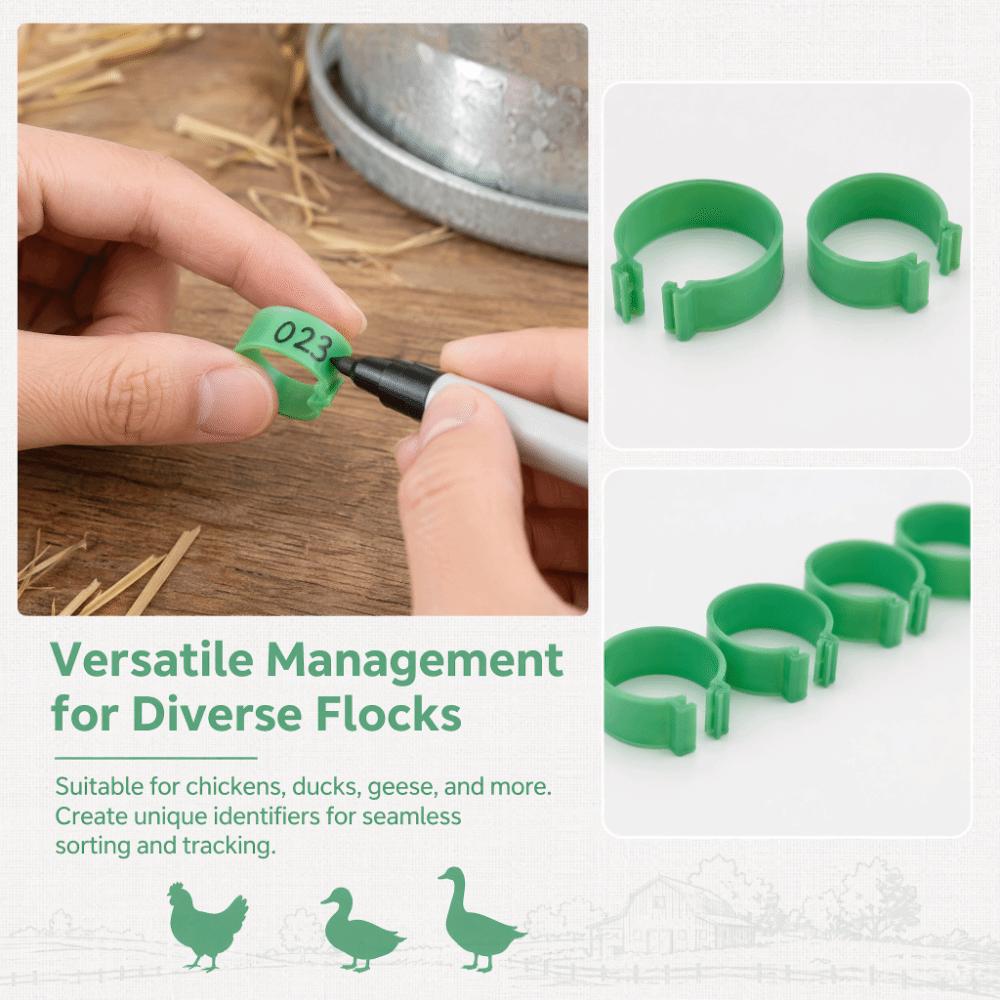 100Pcs 18mm Chicken Feet Ring Green Color Duck Feet Ring Breeding Foot Ring  Duck Farming