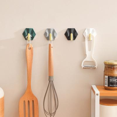 Light Luxury Geometric Hook Kitchen Hook Key Bag Behind Door Hangers Hooks Key Holder Bathroom Strong Adhesive Organizer Rack