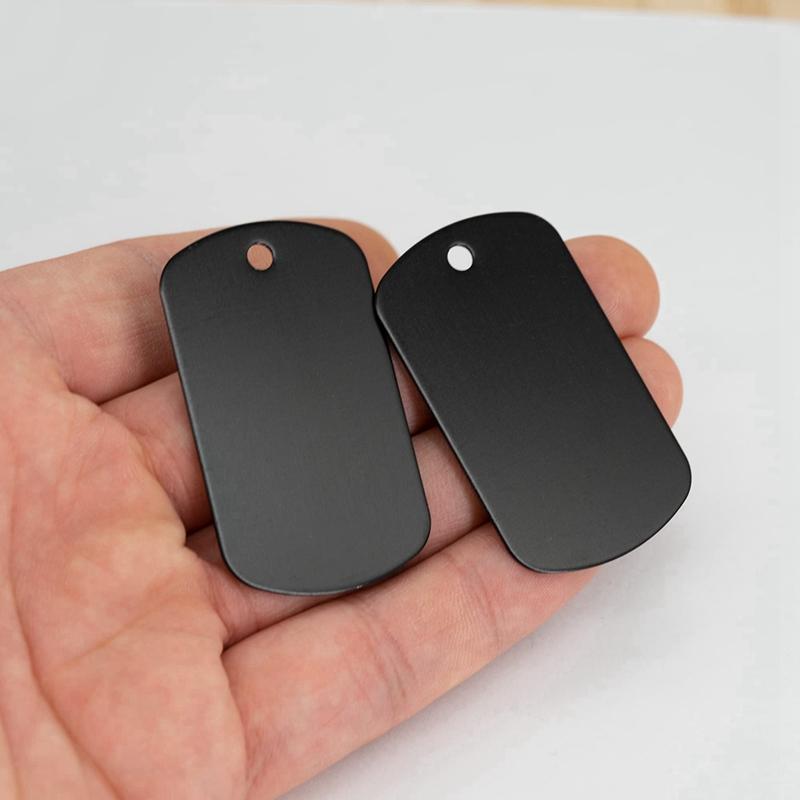 Trendy! 50 Pcs Metal Stamping Blanks Black for Stamping, Engraving Blanks Aluminum Stamping Blanks Keychain Blank Dog Tag