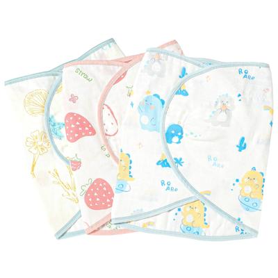 Morrow 3 Piece 4 Layer Baby Prevents Stomach Newborn To 12 Months [HOOMCOOM] Swaddle, Anti-Reflection, Set, Gauze, 100% Cotton, Cold, Cute, Spring,