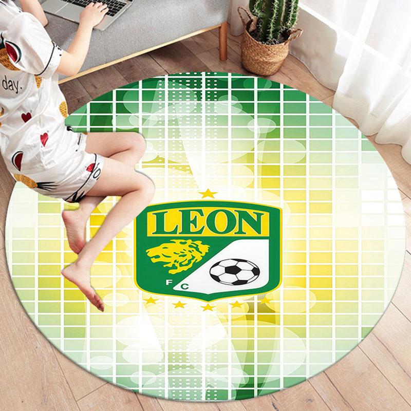Club Leon Round Area Rug,Carpet Rug for Living Room Bedroom Sofa Playroom Decor,Non-slip Floor Mat