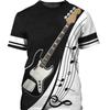 Vintage Guitar 3D Print Mens Funny Designer Clothes Summer Fashion T-shirt Kids Round Neck Short Sleeve Tees Tops