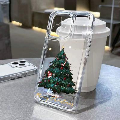 Silicon Christmas Phone Case For iPhone 14 Pro Max Funda iPhone 11 16 15 13 12 XR X XS 7 8 Plus SE 16promax 15promax Clear Cover
