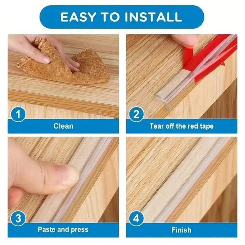 1/2/ Table Edge Guard Furniture Corner Protector Strip Self Adhesive Transparent Kids Collision Proof Soft Bumper Baby Safety