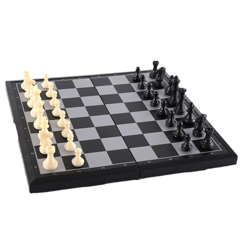 Folding Magnetic Chess Set with Storage 