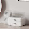 Desktop Cosmetics Storage Box Large Capacity Cosmetic Organizer with 2 Drawers Removable Multi-Compartment Box Makeup Organizer for Dresser
