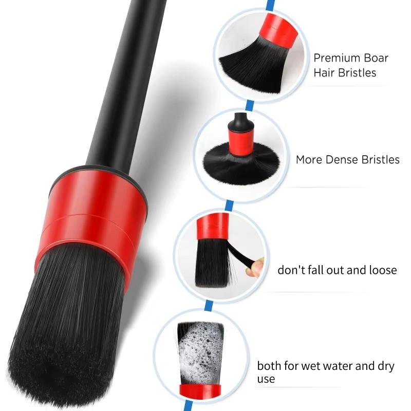 5/6Pcs Car Wash Care Interior Detailing Brush Set Cleaning Air Outlet Wheel Rims Dashboards Vents Clean Brushes Auto Accessories