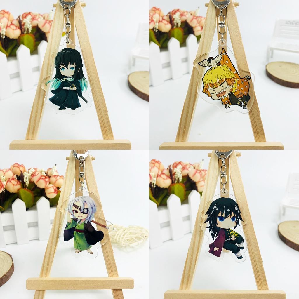 Demon Slayer Kimetsu No Yaiba Anime Laser Printed Hd Acrylic Pendant Keychain For Kids