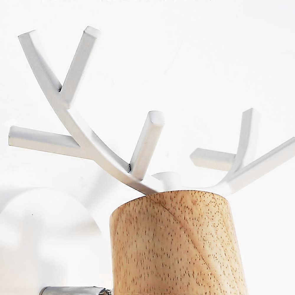 Set of 2 Modern Creative Wall Lamp Design Antlers Indoor Wall Lamp Wood and Metal Art Deco Wall Lamp (White)