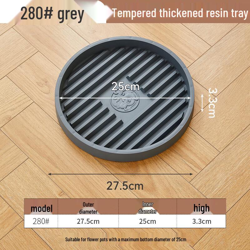 

Grey Resin Ventilated Flower Pot Drainage Saucers, 10-Pack