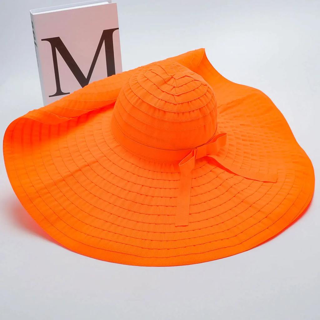 20cm Oversized Brim Sun Hats For Women Girls Outdoor Cotton Portable Foldable Beach Hat Anti-Uv Protection Hiking Fisherman Caps