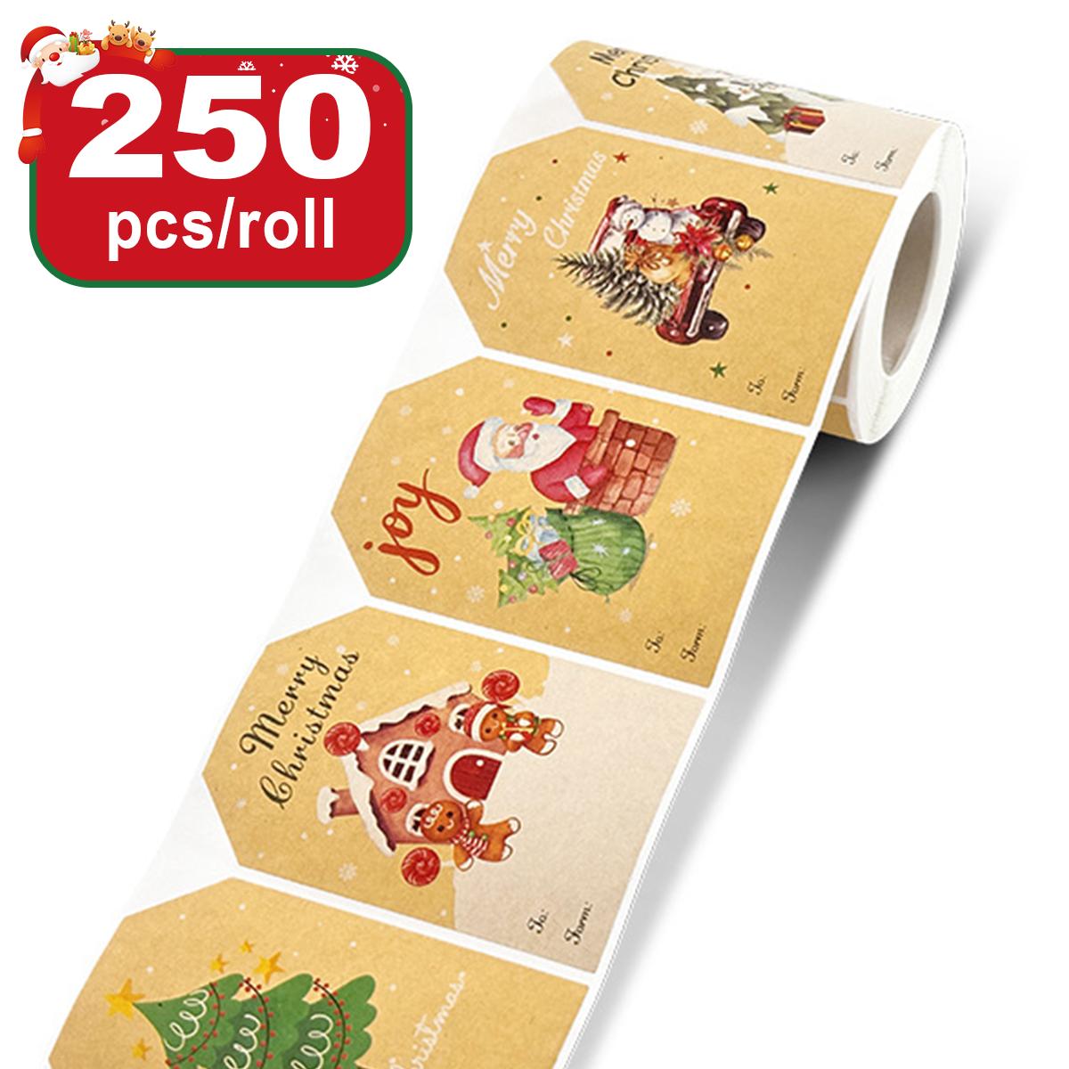 

Рождественские бирки-наклейки, винтажные самоклеящиеся бирки-наклейки для праздничных поздравительных открыток, коробок, упаковок, этикеток, украшений 5x7.5 CM