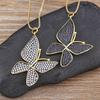 A zircon lucky butterfly pendant necklace for women crystal inlaid shiny temperament jewelry party gift