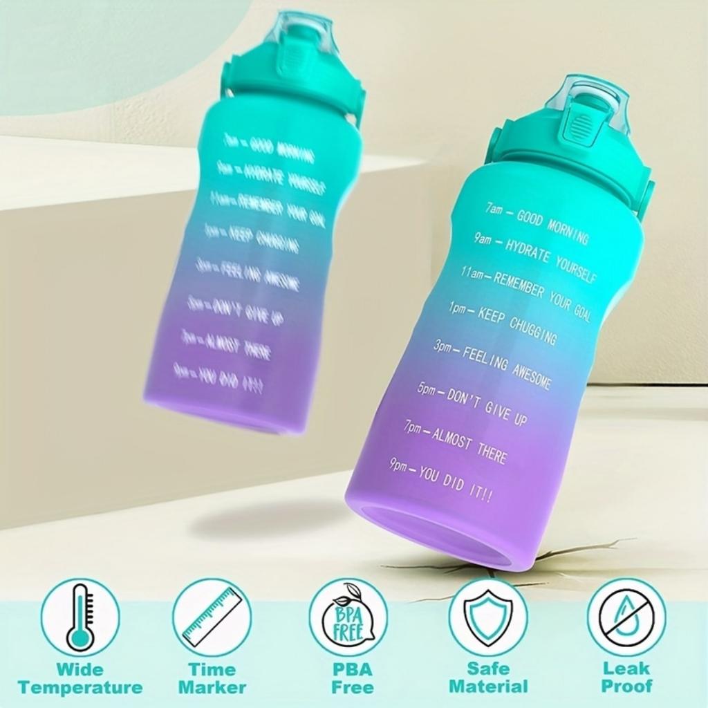 Large 77oz Motivational Water Bottle with Time MarkerStraw,Leakproof  Water Jug,Ensure You Drink Enough Water Daily for Fitness,Gym and Outdoor Sports