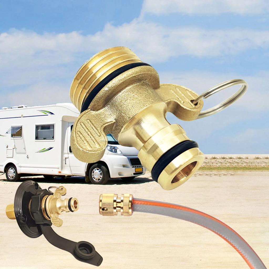 Brass Two Ears/45 Degree Elbow Water Hose Adapter Water Hose Connector Simple Installs for Boats Stress Frees Connection