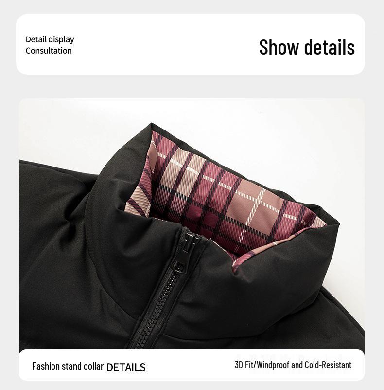 American Men's Trendy Stand Collar Cotton Jacket - Warm Casual Outerwear for Autumn and Winter.