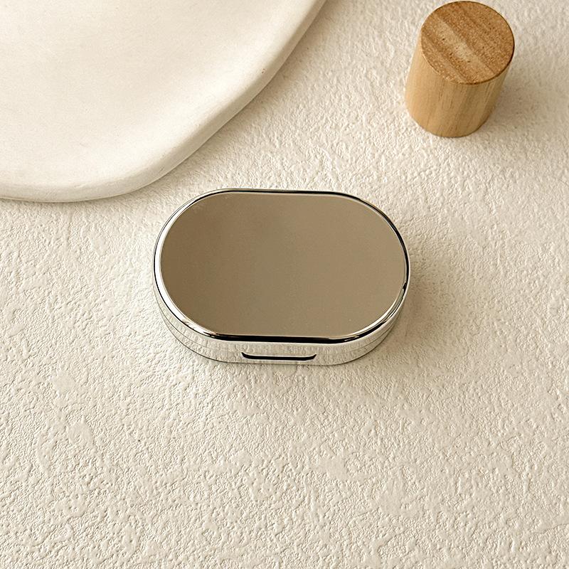 Cutie din plastic pentru lentile de contact pentru femei fată mini cutie pentru lentile de contact cu oglindă cutie pentru lentile stil retro cutie de îngrijire călătorie exterior cadou