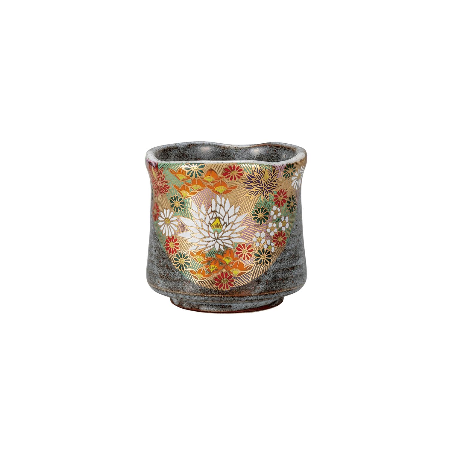 

Kutani ware Yunomi Gold Flower Cup